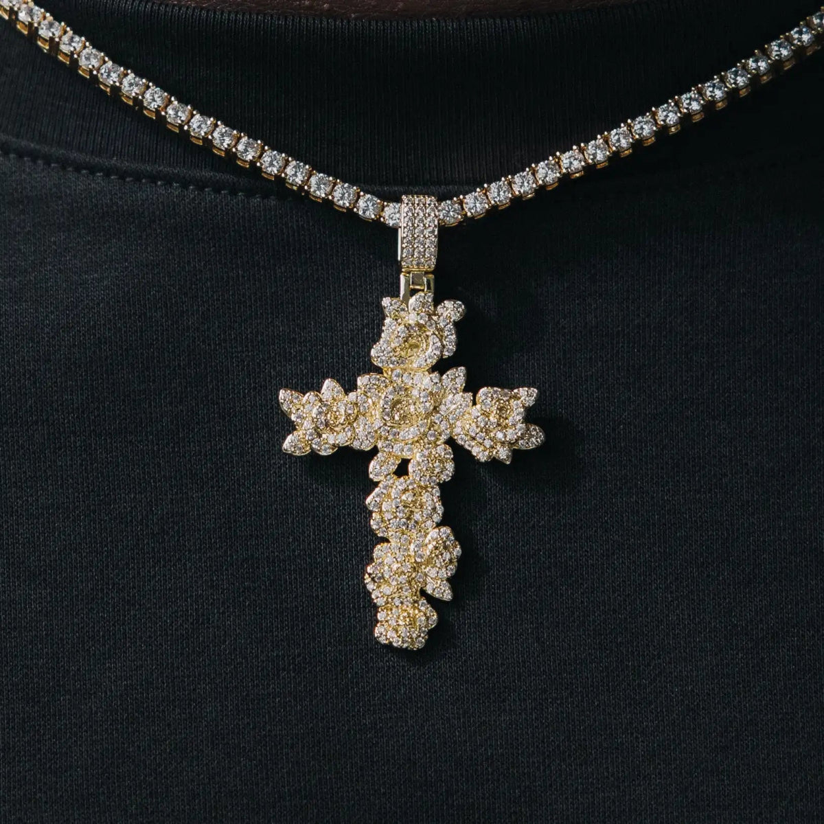 CZ Rose Cross Pendant with Necklace - Uniquely You Online - Pendant and Necklace