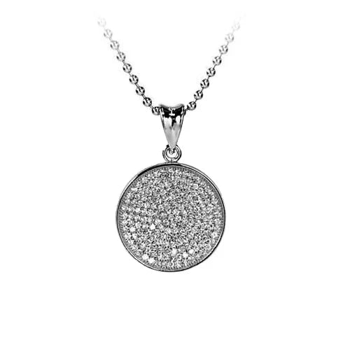 CZ Round Disk Pendant - Uniquely You Online - Pendant