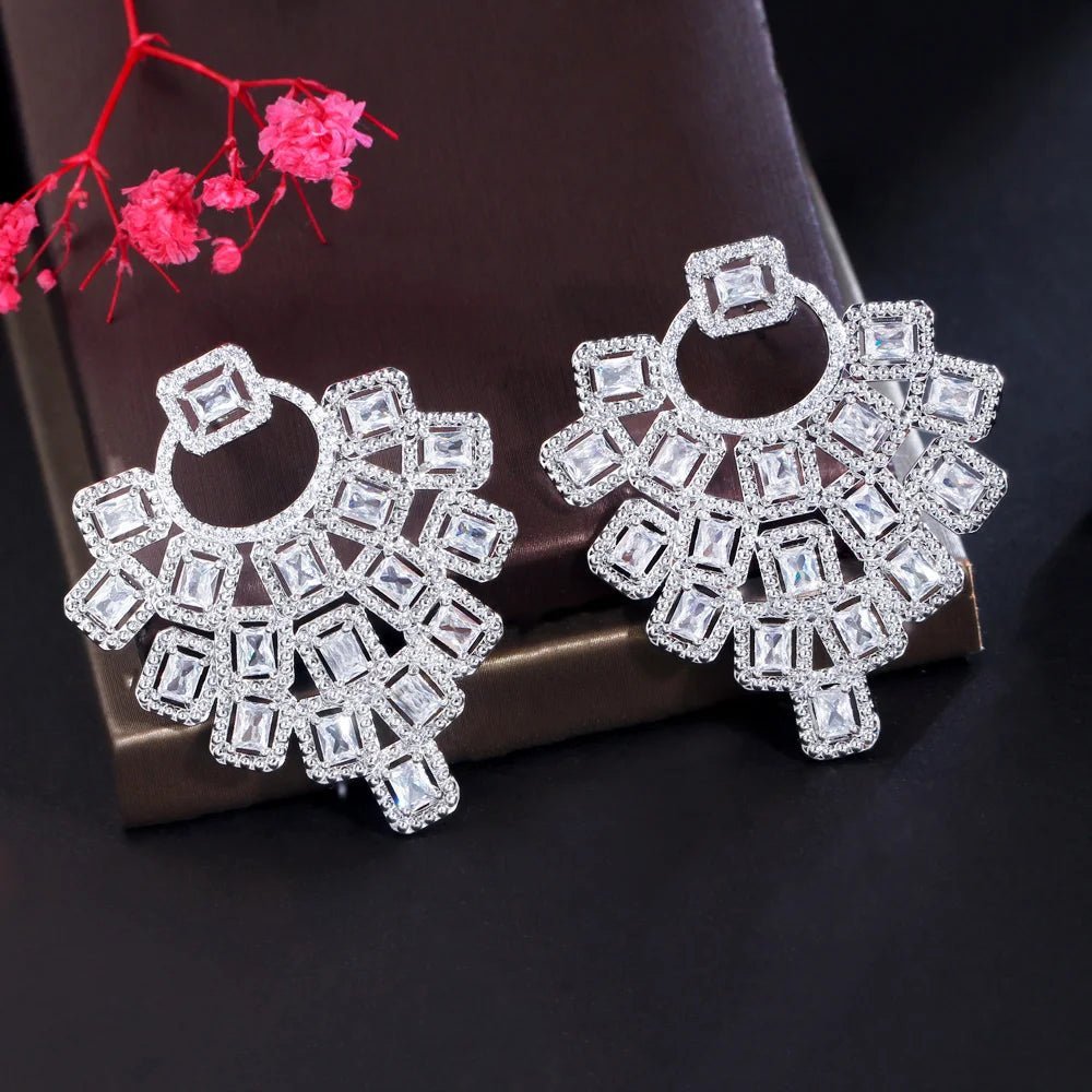 CZ Sparkling White Trapezoid Drop Earrings - Uniquely You Online - Earrings