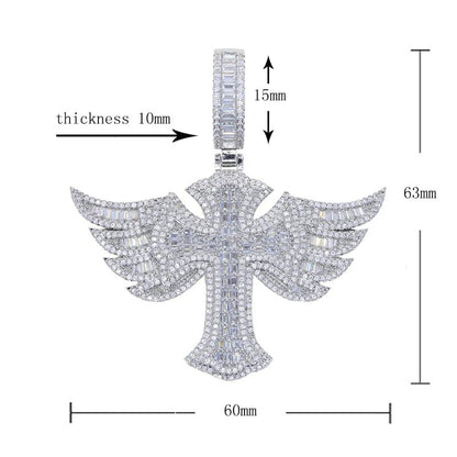 CZ Winged Cross Pendant and Necklace - Uniquely You Online - Pendant and Necklace