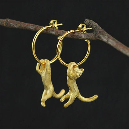 Dangling Cat Earring - Uniquely You Online - Earrings