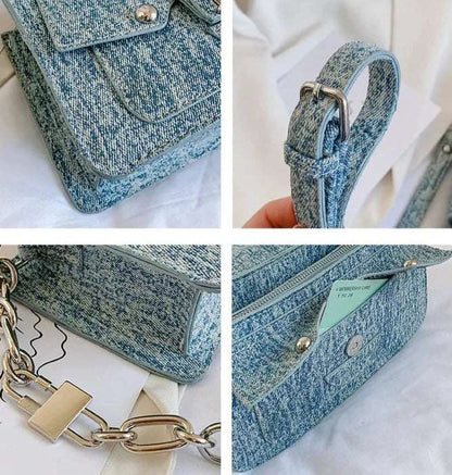 Denim Moon Chain Bag - Uniquely You Online - Crossbody