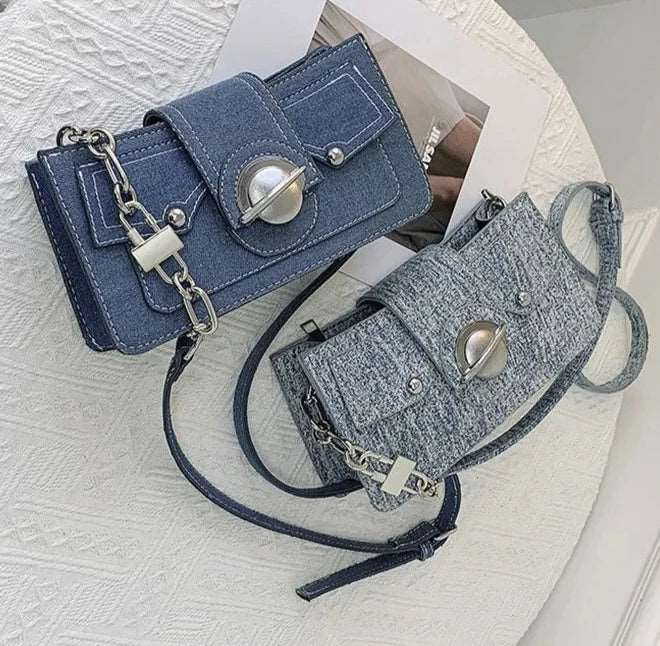 Denim Moon Chain Bag - Uniquely You Online - Crossbody