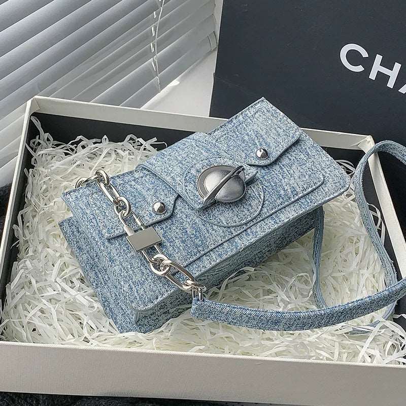 Denim Moon Chain Bag - Uniquely You Online - Crossbody