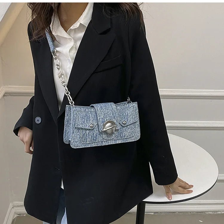 Denim Moon Chain Bag - Uniquely You Online - Crossbody