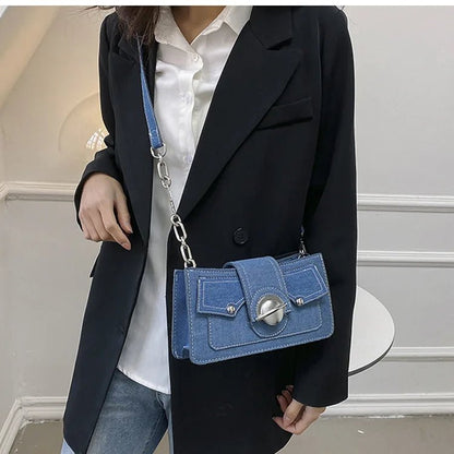 Denim Moon Chain Bag - Uniquely You Online - Crossbody