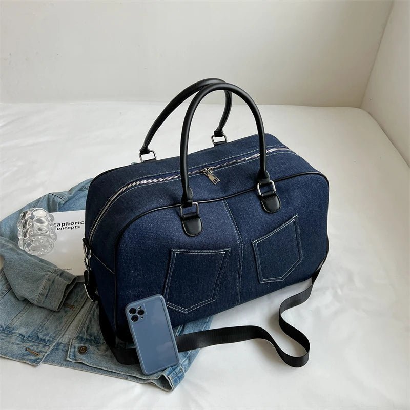 Denim Pocket Duffel Bag - Uniquely You Online - Duffel Bag