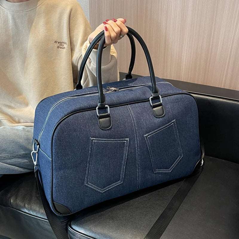 Denim Pocket Duffel Bag - Uniquely You Online - Duffel Bag