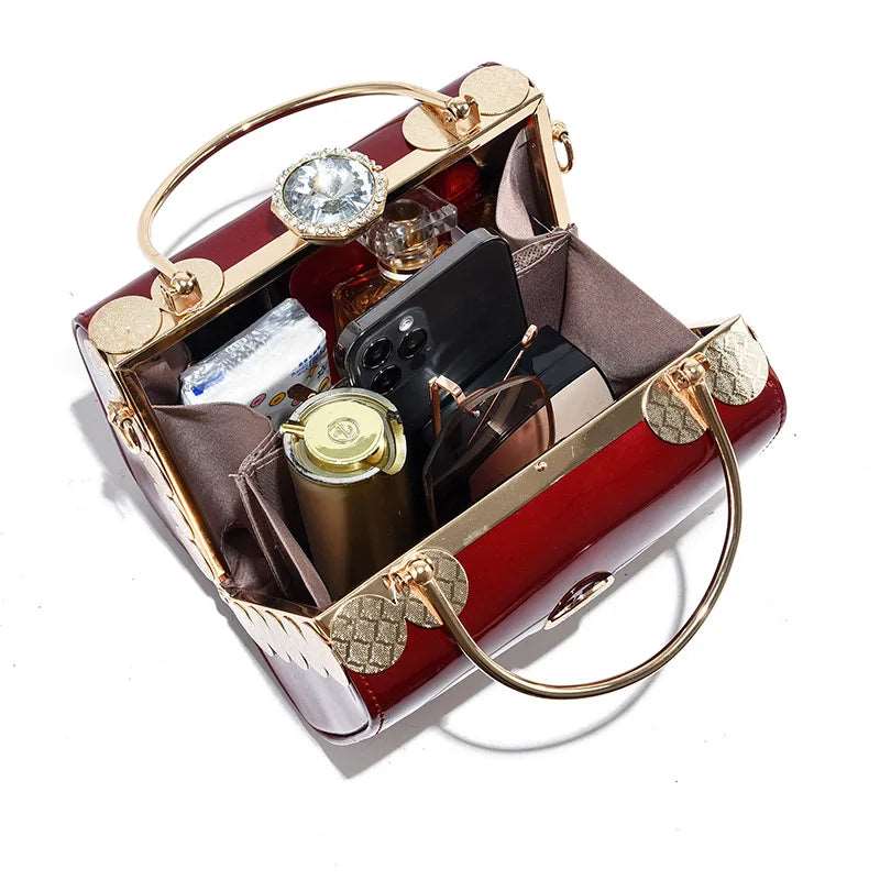 Diamond Box Patent Leather Handbag - Uniquely You Online - Handbag