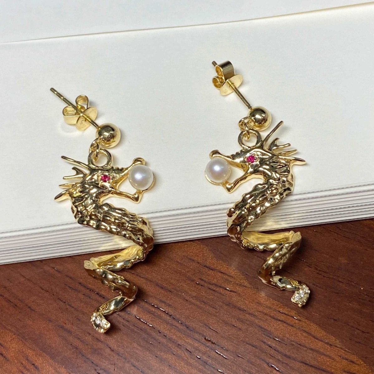 Dragon Swirl Pearl Earrings - Uniquely You Online - Earrings