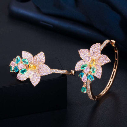 Drop Flower Hoop Earrings - Uniquely You Online - Earrings