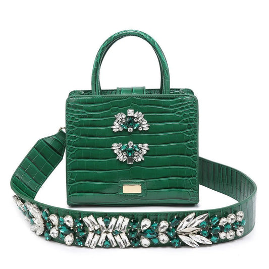 Embellished Crystal Alligator Pattern Bag - Uniquely You Online - Handbag