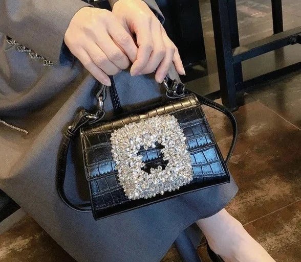 Encrusted Crystal Crocodile Print Bag - Uniquely You Online - Handbag