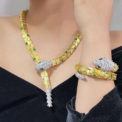 Exaggerated Snake Wrap Statement Set - Uniquely You Online - Jewelry Set