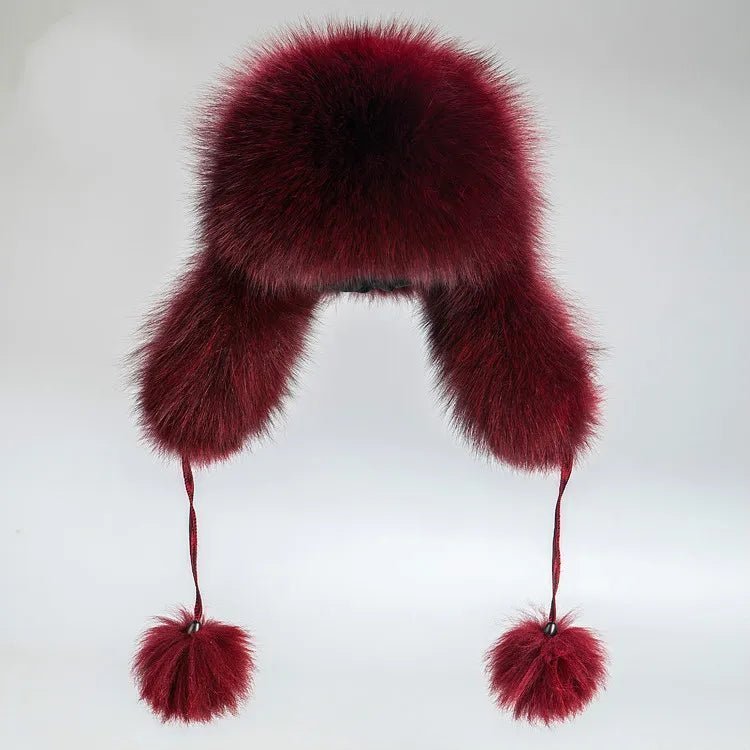 Faux Fur Earflap Pom Pom Hat - Uniquely You Online - Hat