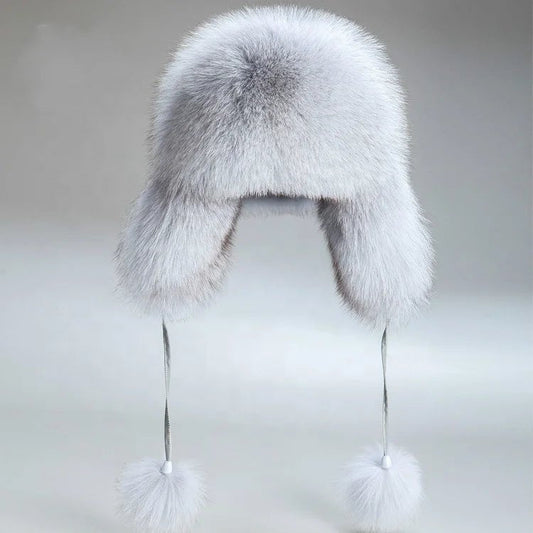 Faux Fur Earflap Pom Pom Hat - Uniquely You Online - Hat