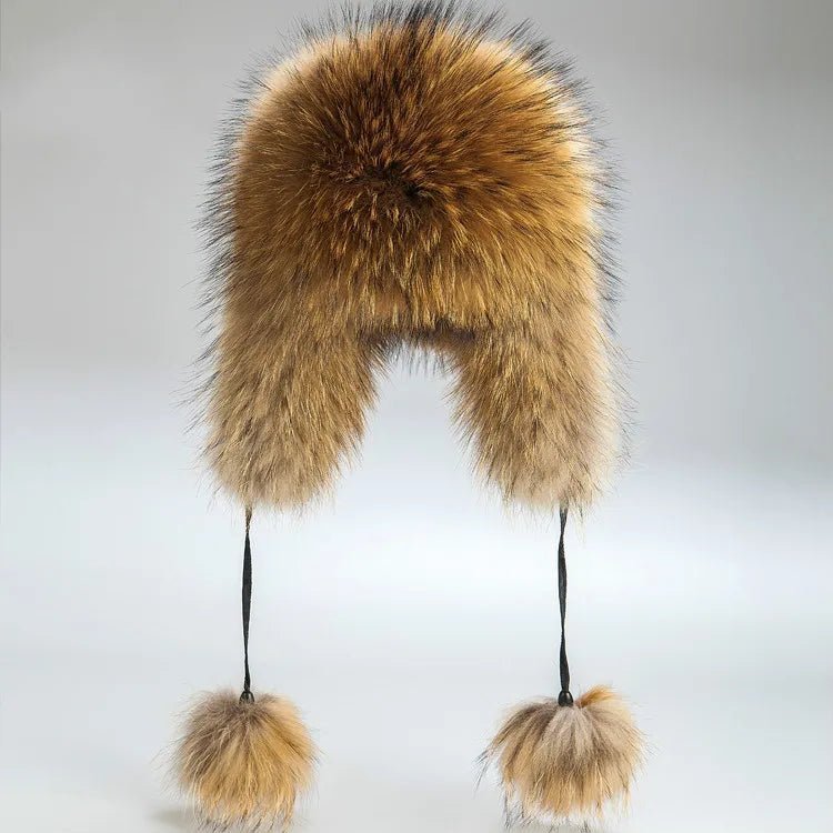 Faux Fur Earflap Pom Pom Hat - Uniquely You Online - Hat