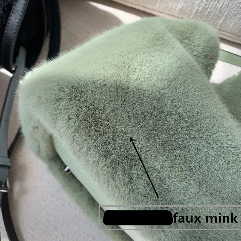 Faux Fur Mink Messenger Bag - Uniquely You Online - Crossbody