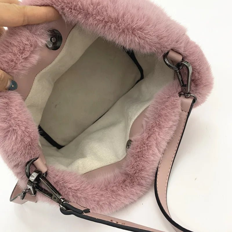 Faux Fur Mink Messenger Bag - Uniquely You Online - Crossbody