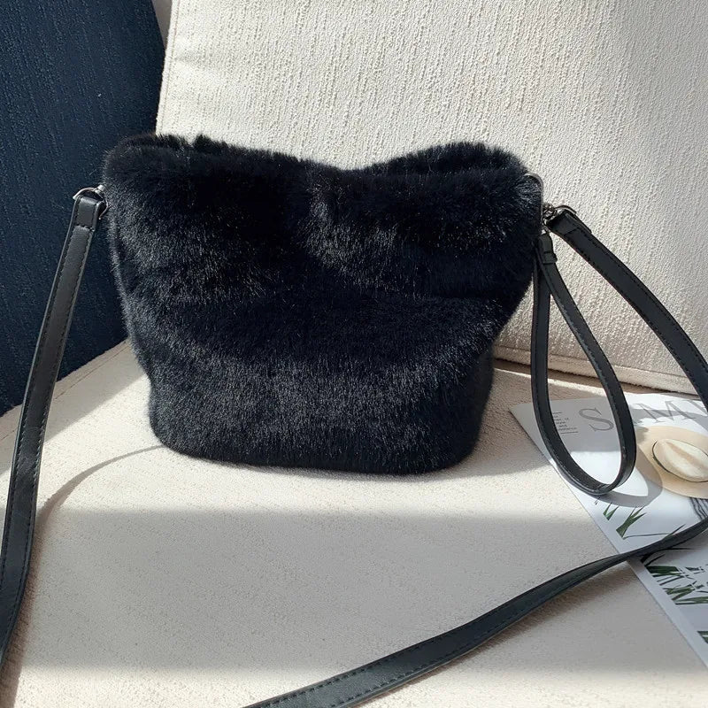 Faux Fur Mink Messenger Bag - Uniquely You Online - Crossbody