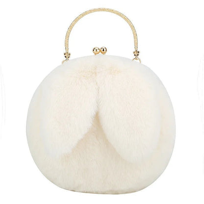 Faux Fur Plush Rabbit Ears Bag - Uniquely You Online - Handbag