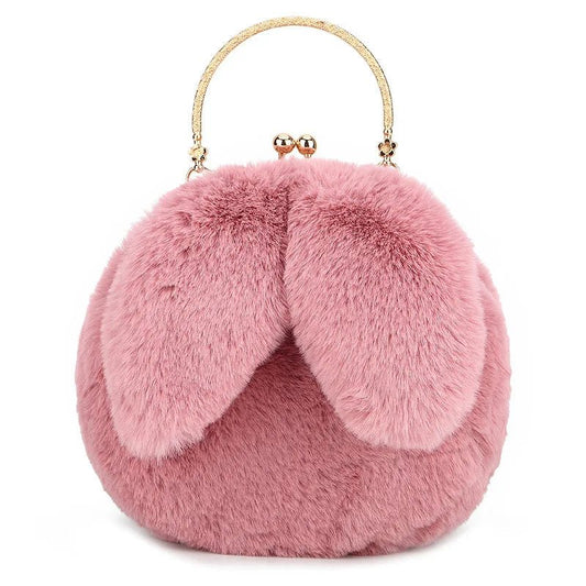 Faux Fur Plush Rabbit Ears Bag - Uniquely You Online - Handbag