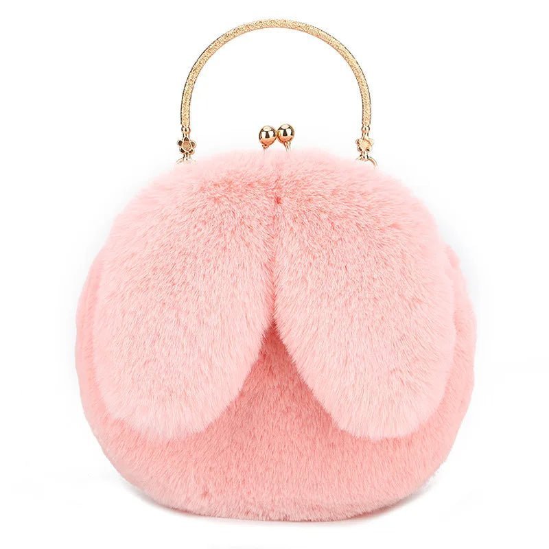 Faux Fur Plush Rabbit Ears Bag - Uniquely You Online - Handbag