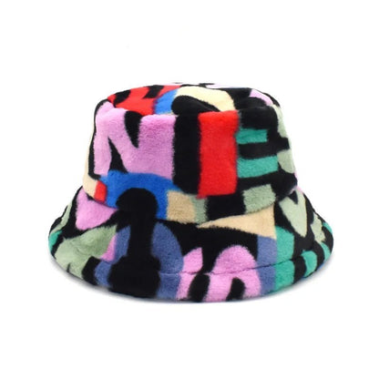 Faux Rabbit Fur Colorful Bucket Hat - Uniquely You Online - Hat