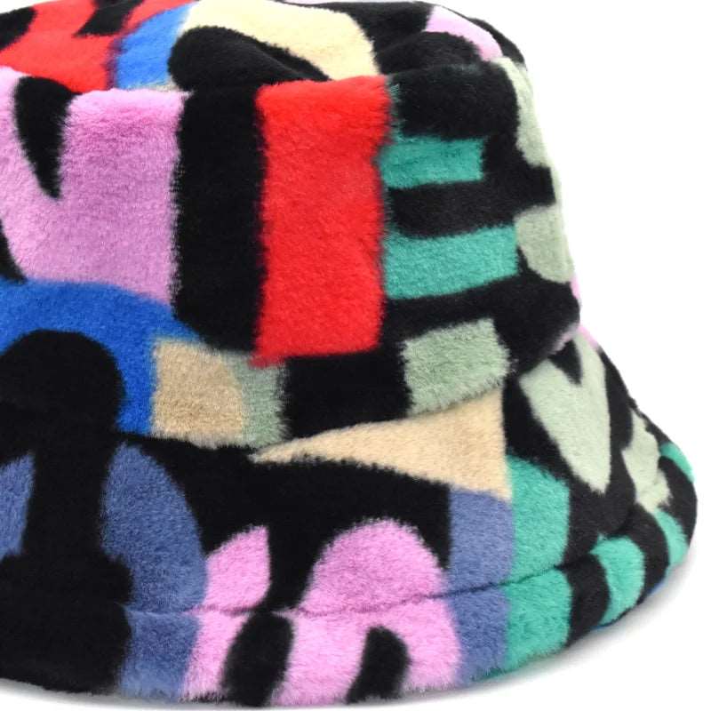 Faux Rabbit Fur Colorful Bucket Hat - Uniquely You Online - Hat
