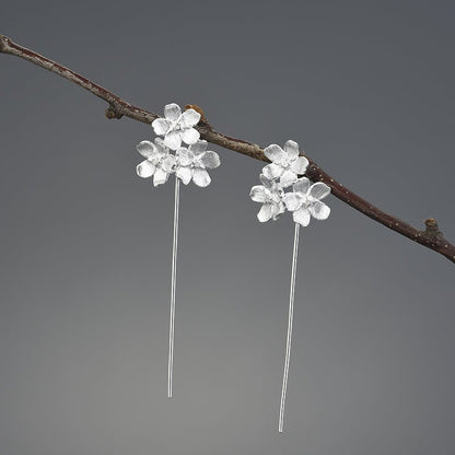 Flower Drop Line Earrings - Uniquely You Online - Earrings