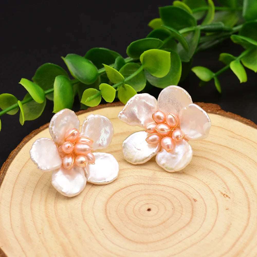 Flower Pearl Stud Earrings - Uniquely You Online - Earrings