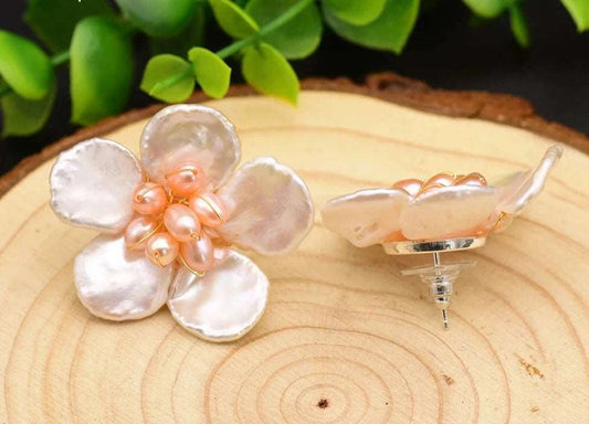 Flower Pearl Stud Earrings - Uniquely You Online - Earrings