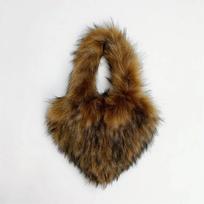 Fluffy Plush Faux Fur Heart Bag - Uniquely You Online - Handbag