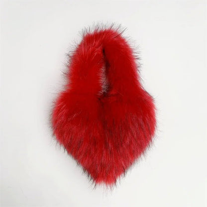 Fluffy Plush Faux Fur Heart Bag - Uniquely You Online - Handbag