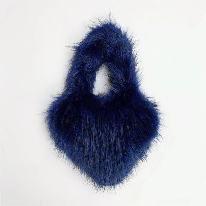 Fluffy Plush Faux Fur Heart Bag - Uniquely You Online - Handbag
