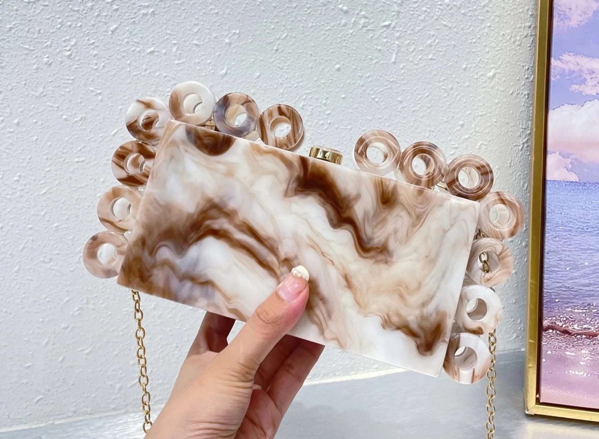 French Acrylic Marble Bag - Uniquely You Online - Clutch