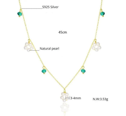 Freshwater Beaded Crystal Charm Necklace - Uniquely You Online - Necklace