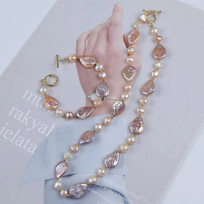 Freshwater Pearl Drops Jewelry Set - Uniquely You Online - Chain and Bracelet