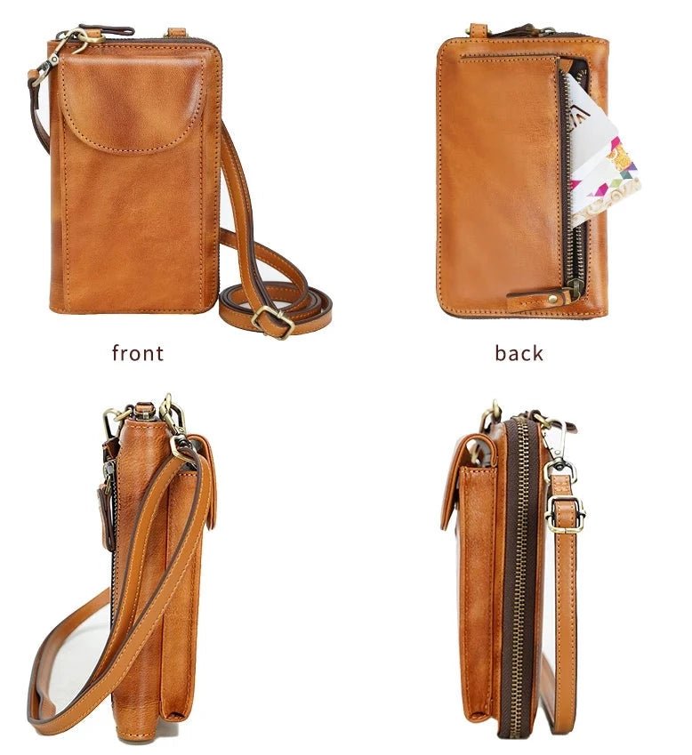 Full Grain Leather Cell Phone Crossbody - Uniquely You Online - Crossbody