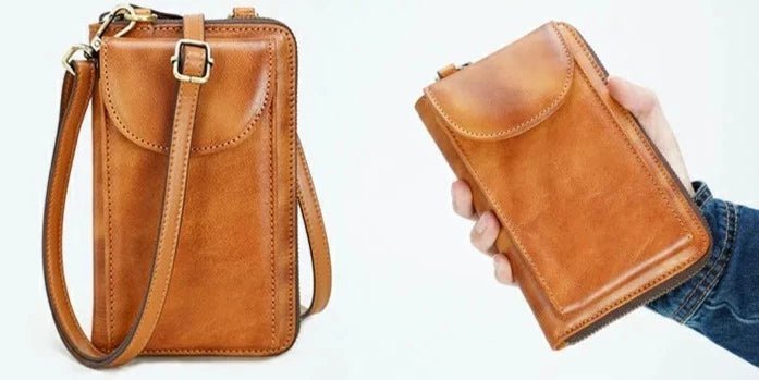 Full Grain Leather Cell Phone Crossbody - Uniquely You Online - Crossbody