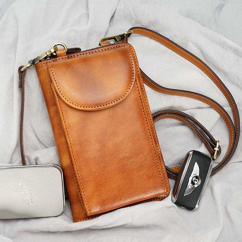 Full Grain Leather Cell Phone Crossbody - Uniquely You Online - Crossbody