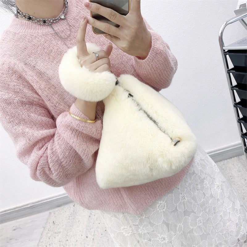 Fur Plush Triangle Bag - Uniquely You Online - Handbag