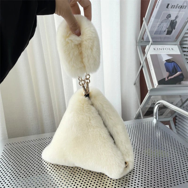 Fur Plush Triangle Bag - Uniquely You Online - Handbag