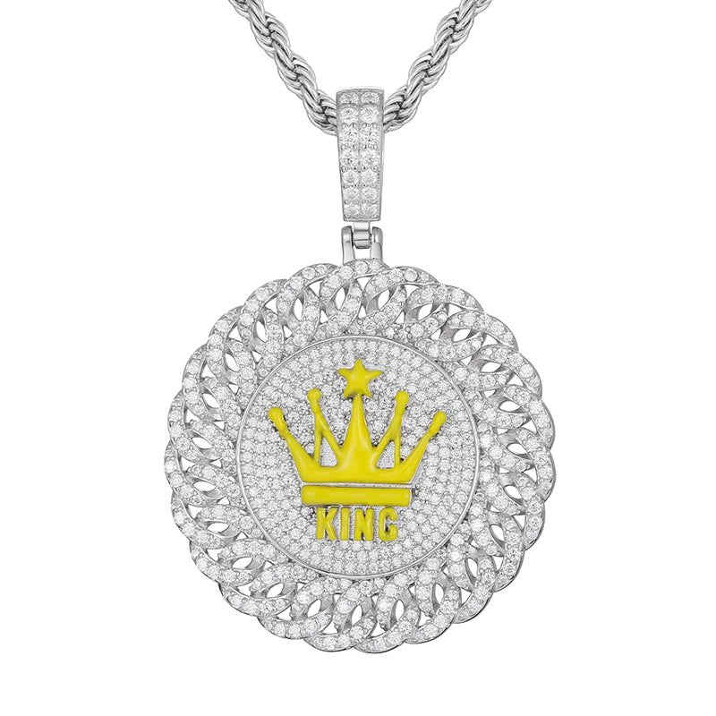 Glow in the Dark Moissanite Cuban King Crown Pendant - Uniquely You Online - Pendant