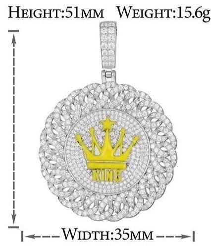 Glow in the Dark Moissanite Cuban King Crown Pendant - Uniquely You Online - Pendant