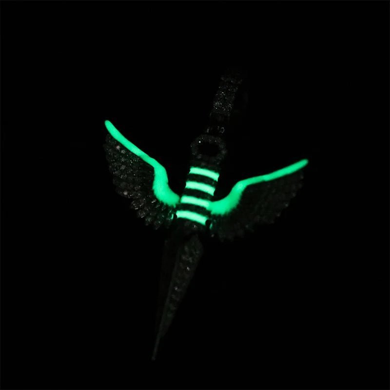 Glow-in-the-Dark Moissanite Dagger Wing Pendant - Uniquely You Online - Pendant