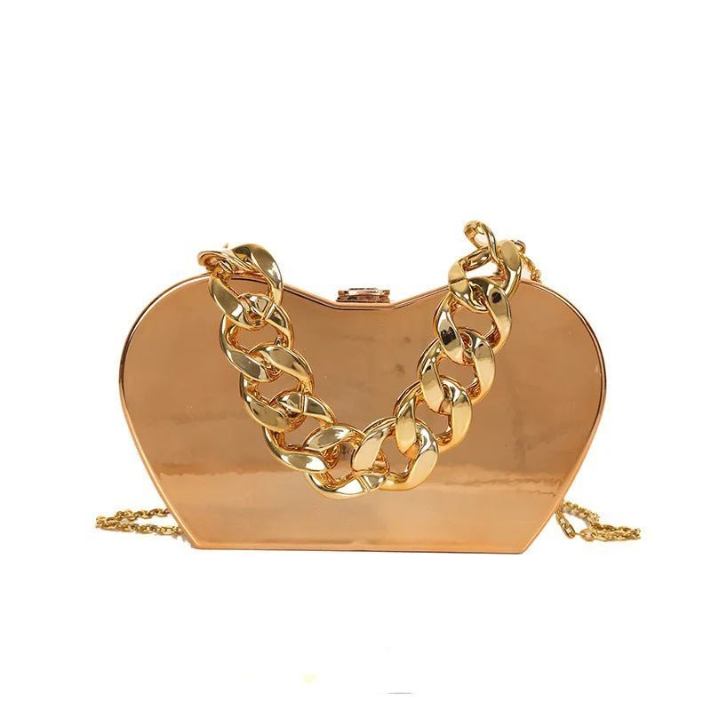 Golden Apple Metal Chain Bag - Uniquely You Online - Handbag