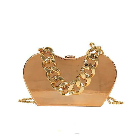 Golden Apple Metal Chain Bag - Uniquely You Online - Handbag