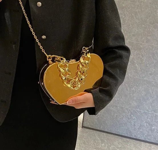 Golden Apple Metal Chain Bag - Uniquely You Online - Handbag