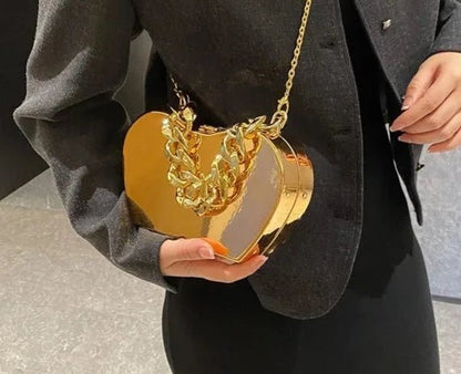 Golden Apple Metal Chain Bag - Uniquely You Online - Handbag